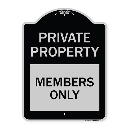 Signmission Private Parking Members Only Heavy-Gauge Aluminum Architectural Sign A-DES-BS-1824-23255